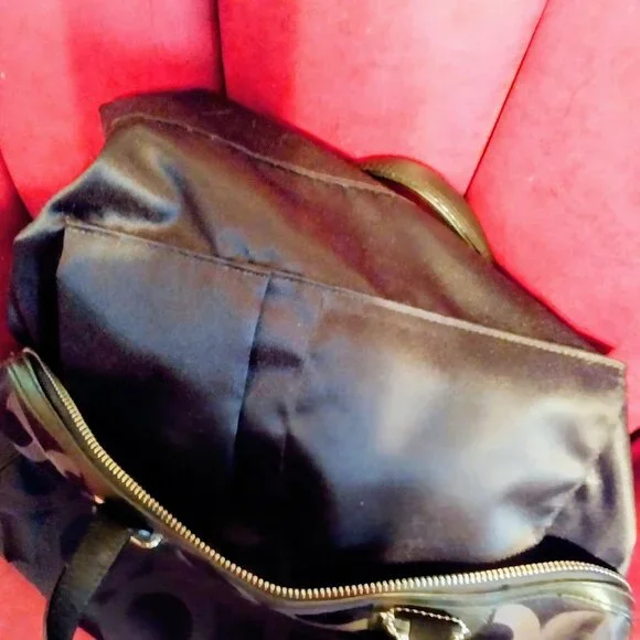 Coach Taylor OP Art Satchel Handbag Double Handle Black Purse - Picture 8 of 9